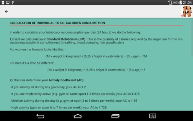 Nutrition Plan for Weight Loss android App screenshot 1