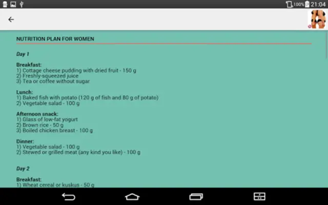 Nutrition Plan for Weight Loss android App screenshot 4